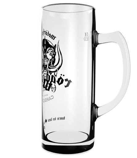 Motorhead England Transparent Tasse Pour Bière Avec Poognée Transparent Mug For Beer 